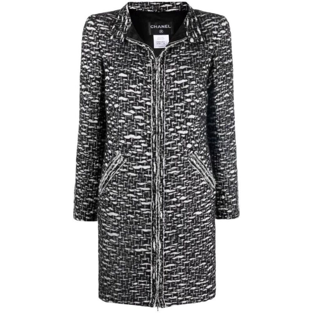 Chanel Mandarin-Collar Bouclé Coat